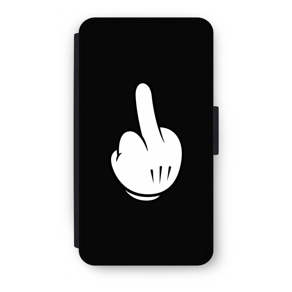 Samsung Galaxy A3 2017 Flip Hoesje Middle Finger Black samsung kopen in de aanbieding