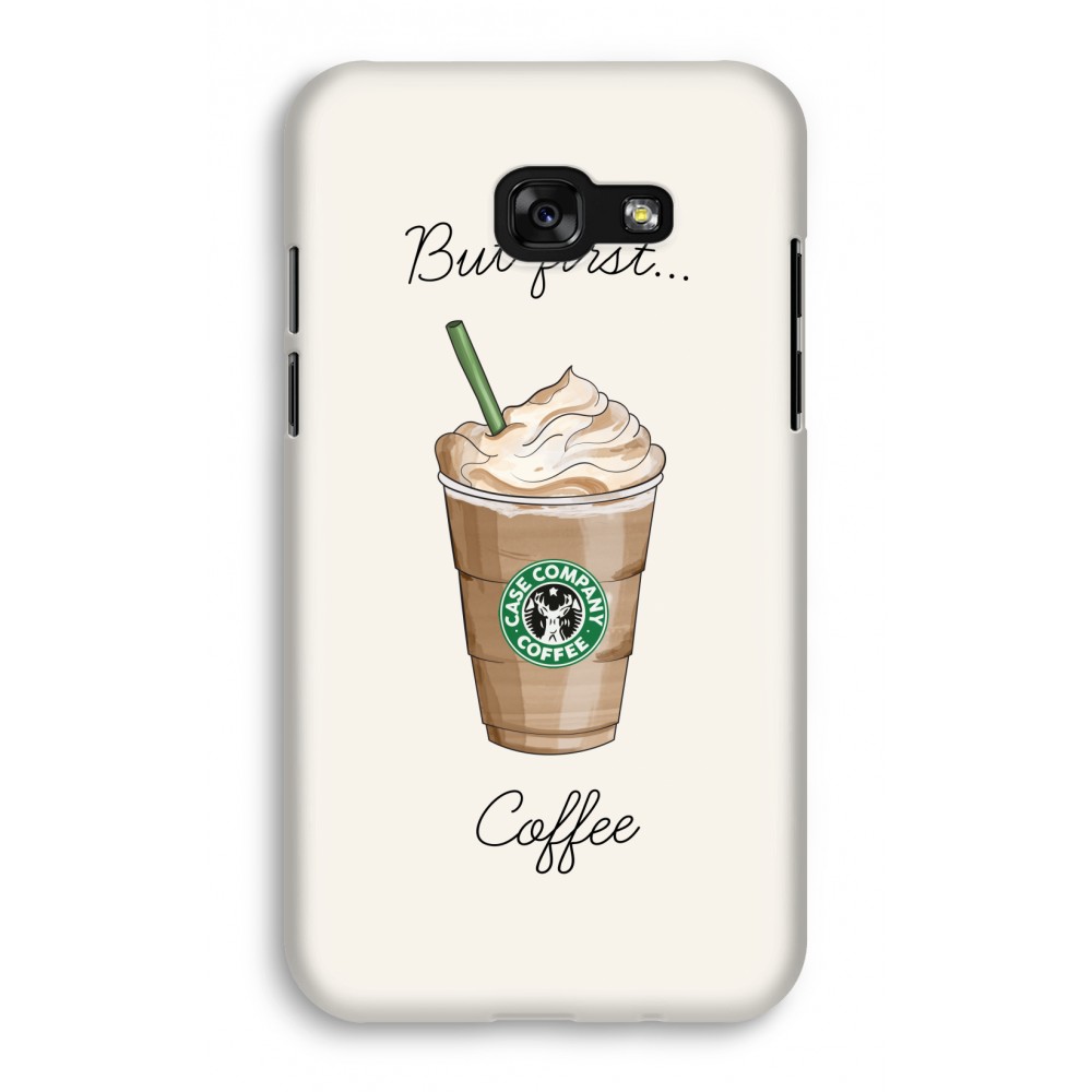 Samsung Galaxy A3 2017 Volledig Geprint Hoesje Hard But First Coffee samsung kopen in de aanbieding