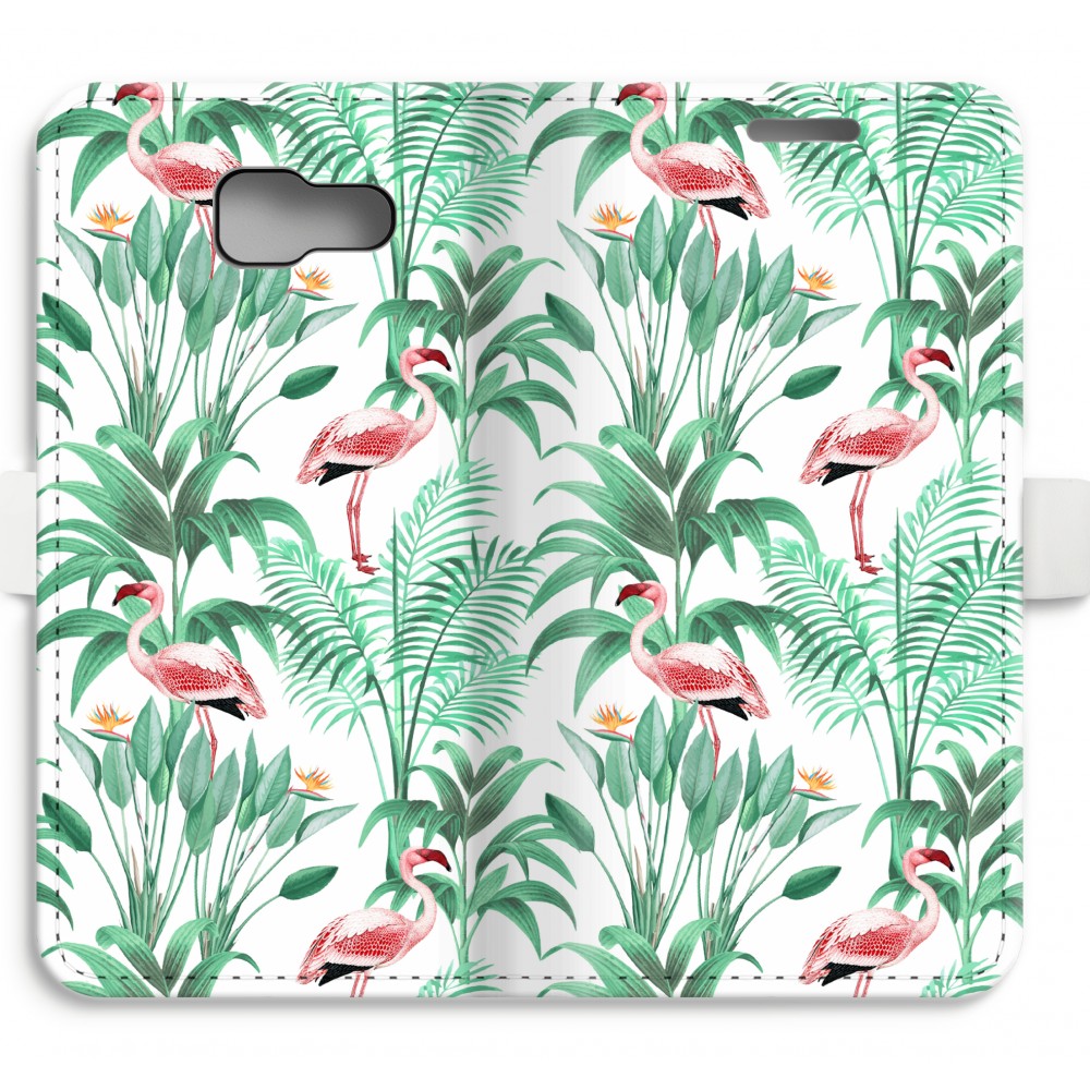 Samsung Galaxy A5 2016 Volledig Geprint Flip Hoesje Flamingo Bladeren samsung kopen in de aanbieding