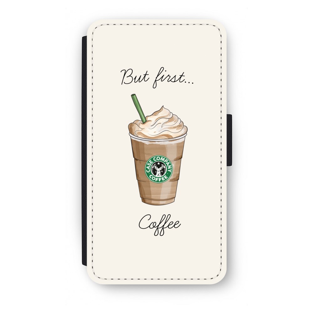 Samsung Galaxy J3 2016 Flip Hoesje But First Coffee samsung kopen in de aanbieding