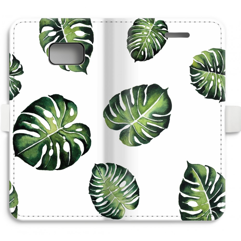 Samsung Galaxy S7 Volledig Geprint Flip Hoesje Tropische Bladeren samsung kopen in de aanbieding