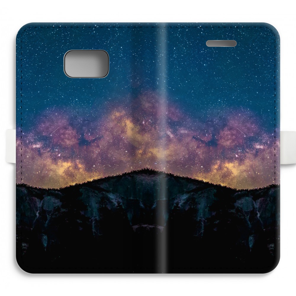 Samsung Galaxy S7 Edge Volledig Geprint Flip Hoesje Travel To Space samsung kopen in de aanbieding