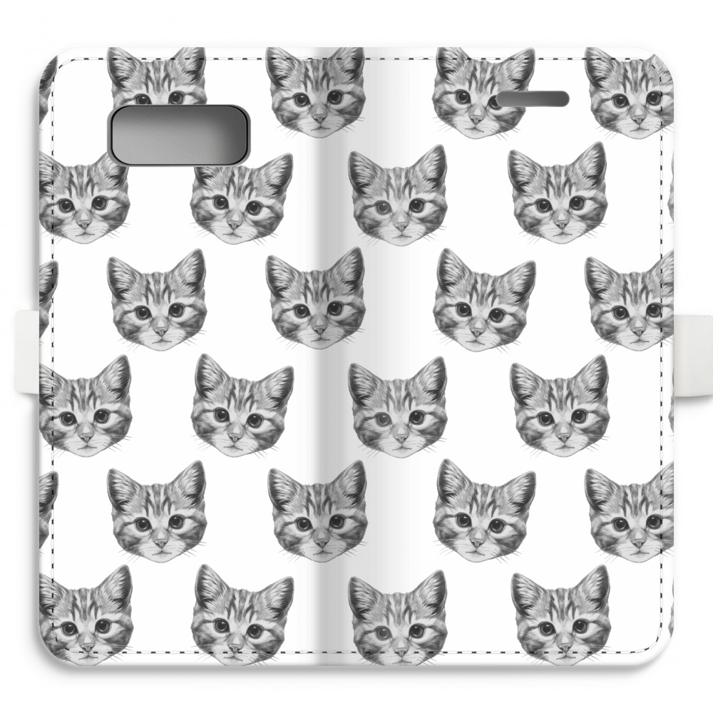 Samsung Galaxy S8 Volledig Geprint Flip Hoesje Kitten samsung kopen in de aanbieding