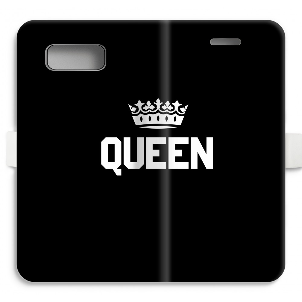 Samsung Galaxy S8 Volledig Geprint Flip Hoesje Queen Zwart samsung kopen in de aanbieding