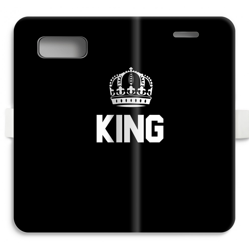 Samsung Galaxy S8 Volledig Geprint Flip Hoesje King Zwart samsung kopen in de aanbieding