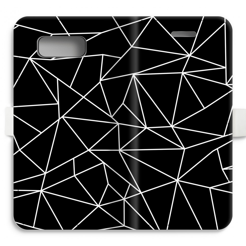 Samsung Galaxy S8 Volledig Geprint Flip Hoesje Geometrische Lijnen Wit samsung kopen in de aanbieding