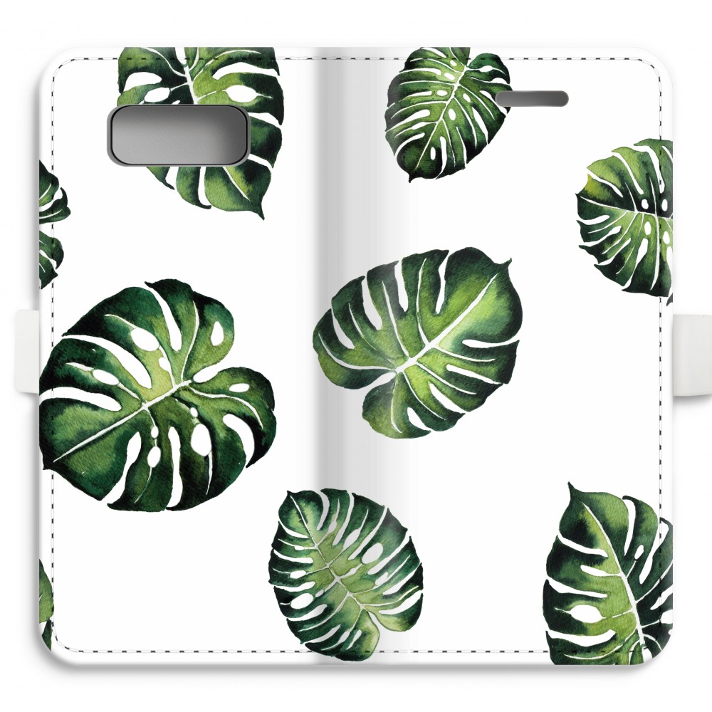 Samsung Galaxy S8 Volledig Geprint Flip Hoesje Tropische Bladeren samsung kopen in de aanbieding