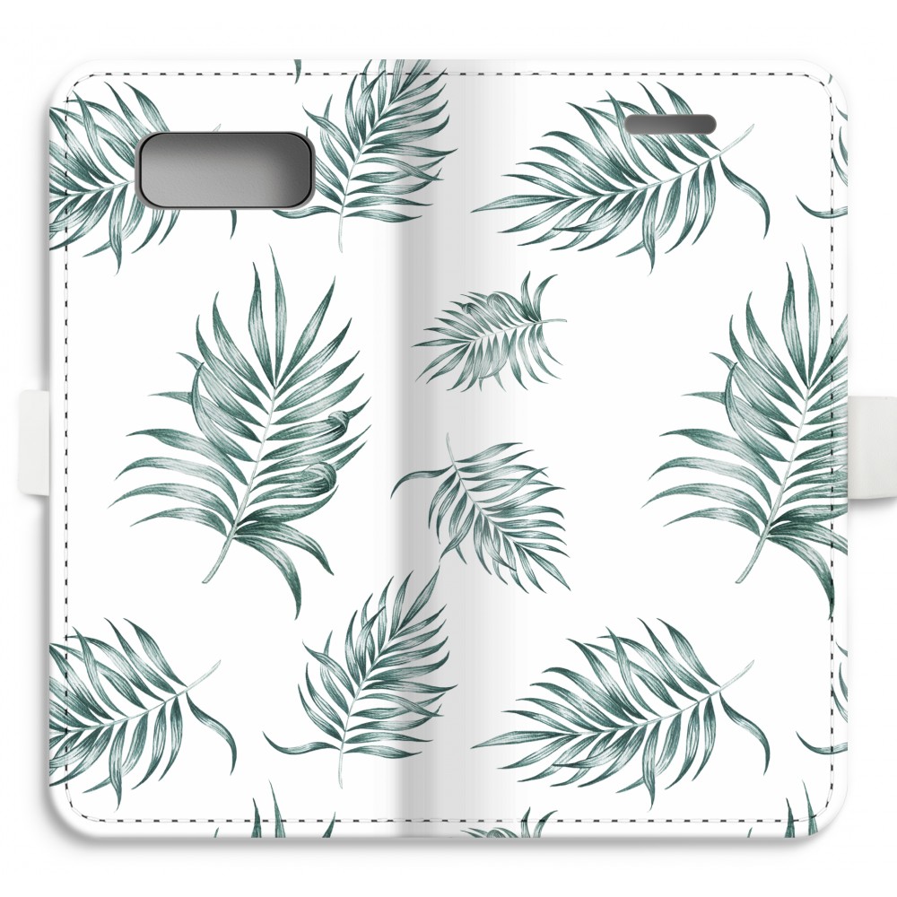 Samsung Galaxy S8 Volledig Geprint Flip Hoesje Simple Leaves samsung kopen in de aanbieding