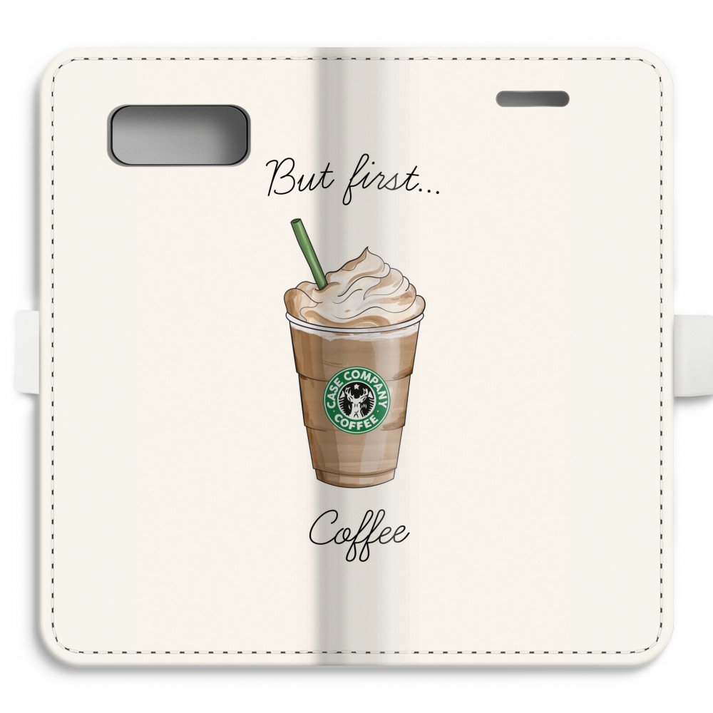 Samsung Galaxy S8 Volledig Geprint Flip Hoesje But First Coffee samsung kopen in de aanbieding