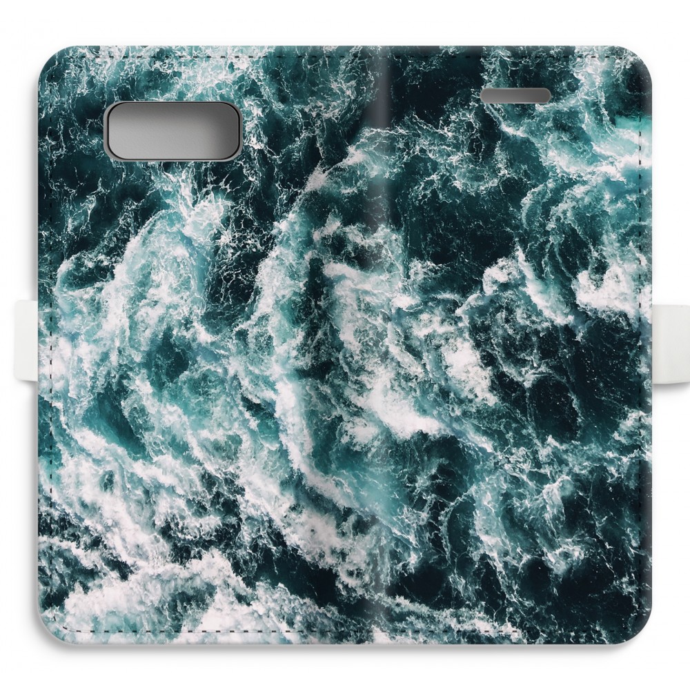 Samsung Galaxy S8 Volledig Geprint Flip Hoesje Zee Golf samsung kopen in de aanbieding