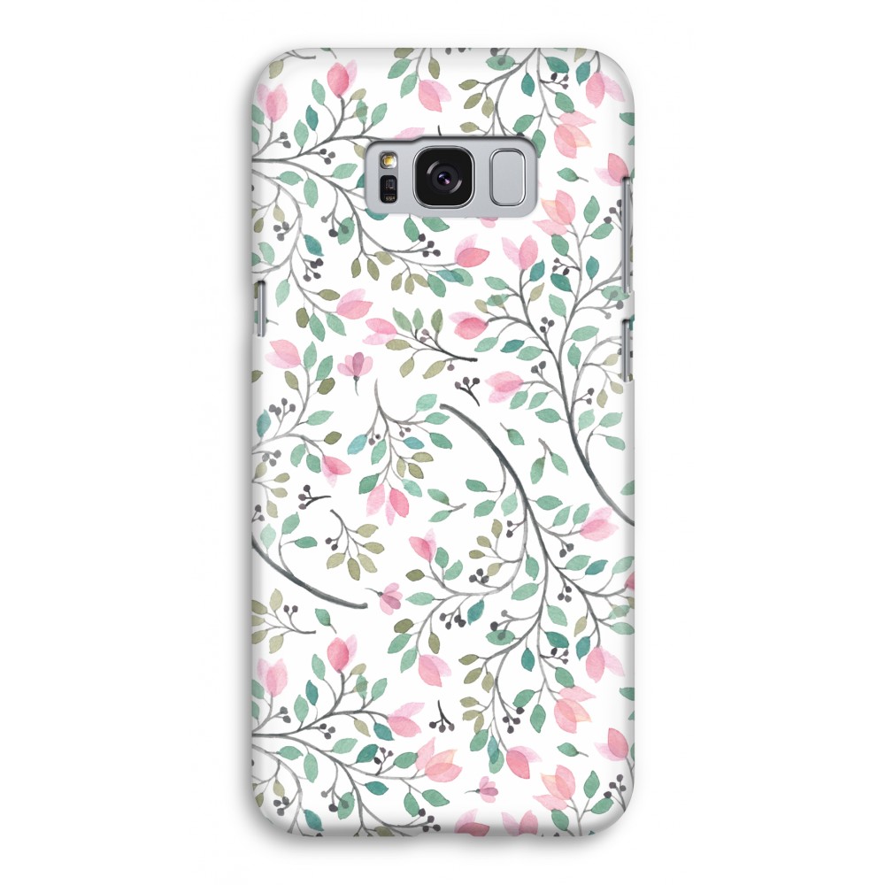 Samsung Galaxy S8 Volledig Geprint Hoesje Hard Glossy Sierlijke Bloemen samsung kopen in de aanbieding
