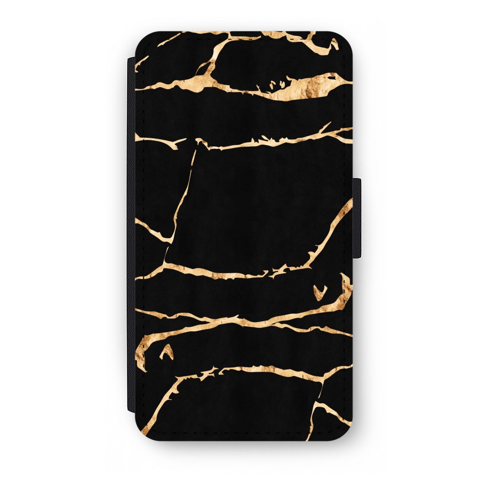 Samsung J7 2016 Flip Hoesje Gouden Marmer samsung kopen in de aanbieding