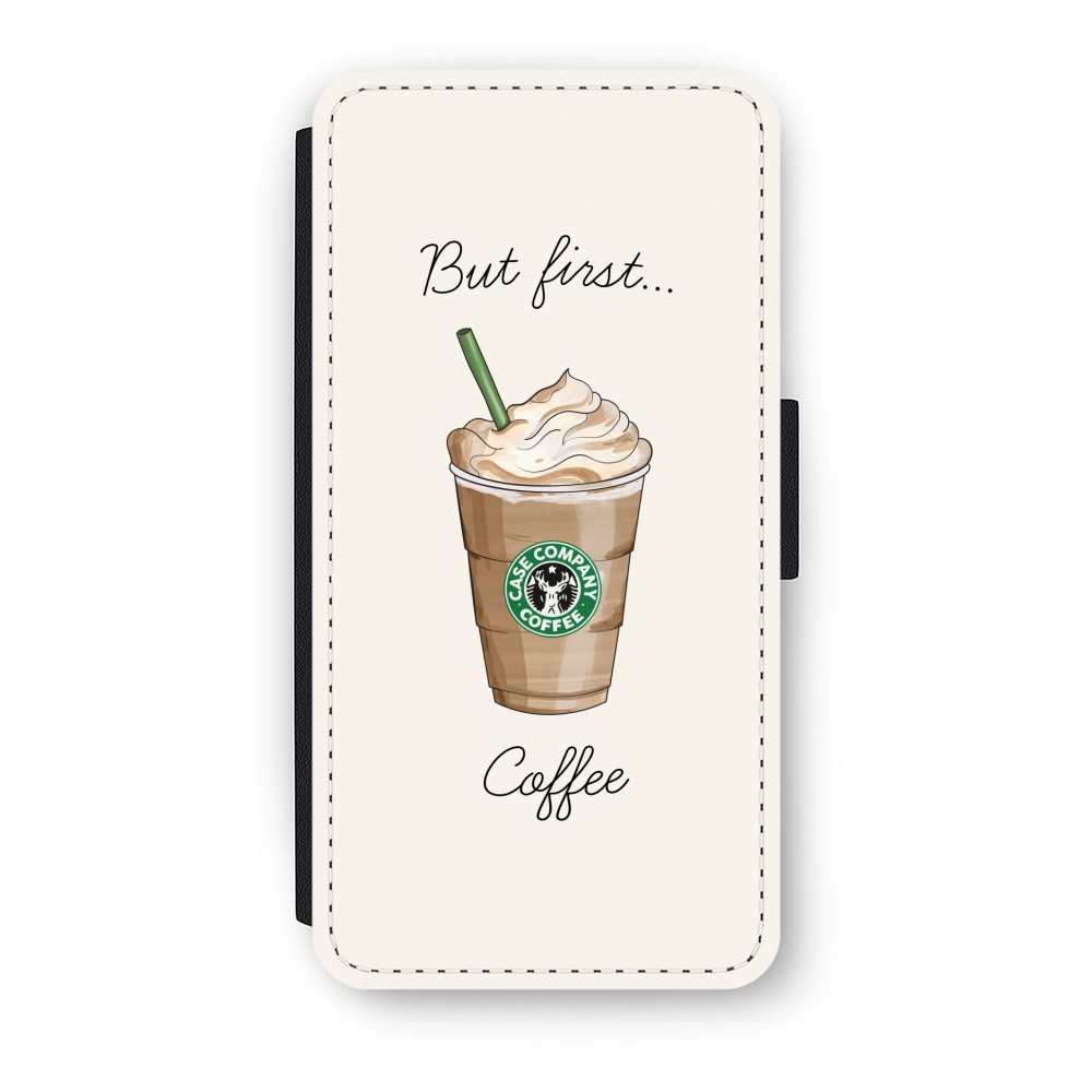 Samsung S8 Plus Flip Hoesje But First Coffee samsung kopen in de aanbieding
