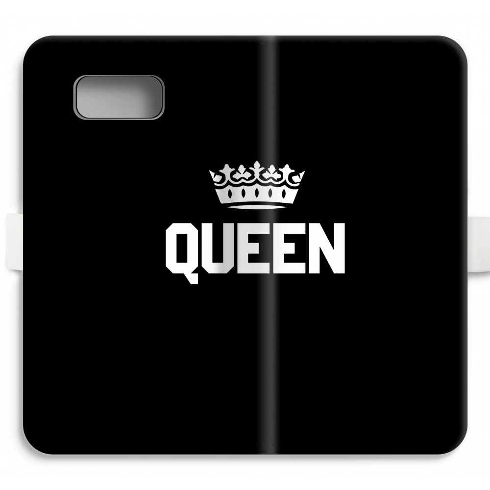 Samsung Galaxy S8 Plus Volledig Geprint Flip Hoesje Queen Zwart samsung kopen in de aanbieding