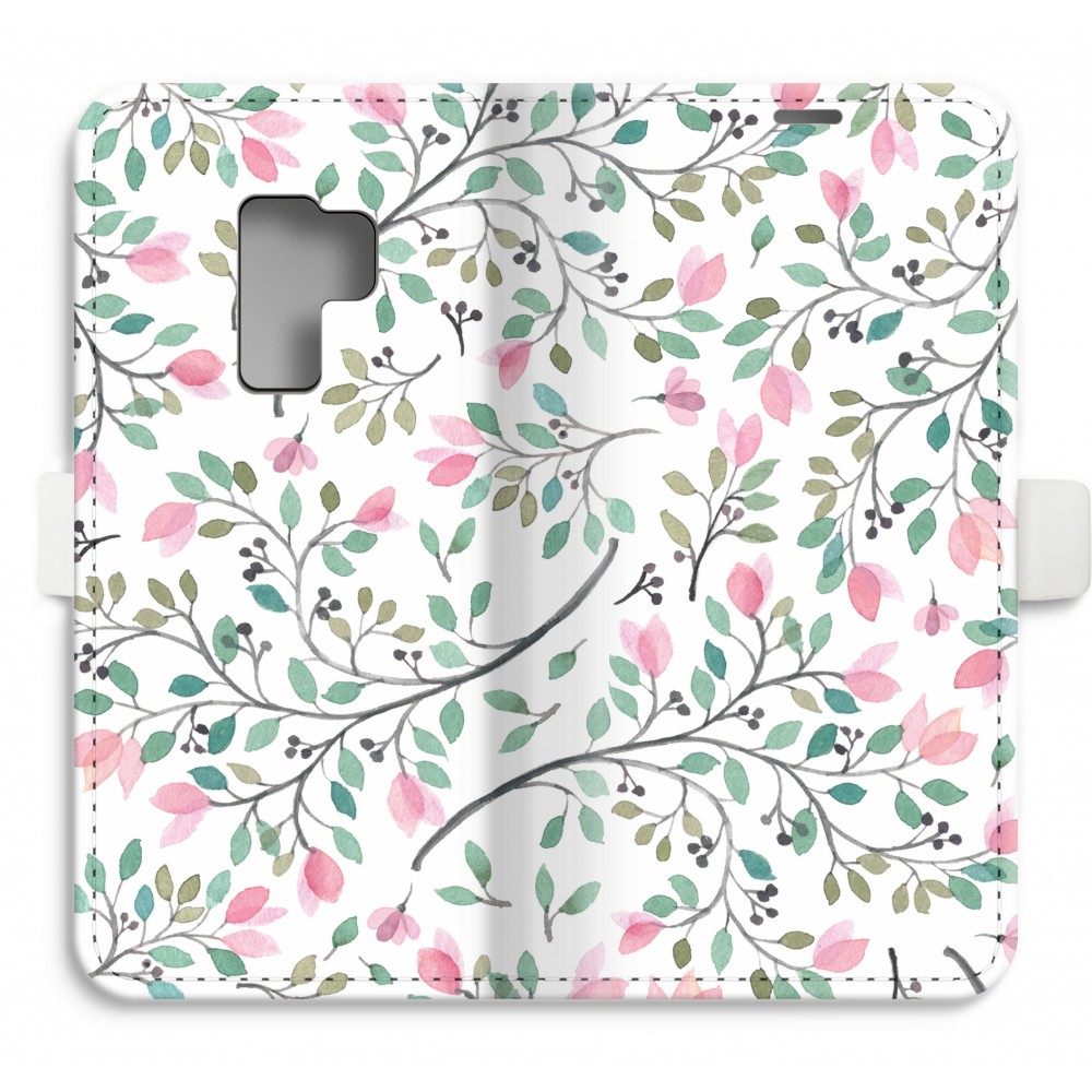 Samsung Galaxy S9 Plus Volledig Geprint Flip Hoesje Sierlijke Bloemen samsung kopen in de aanbieding
