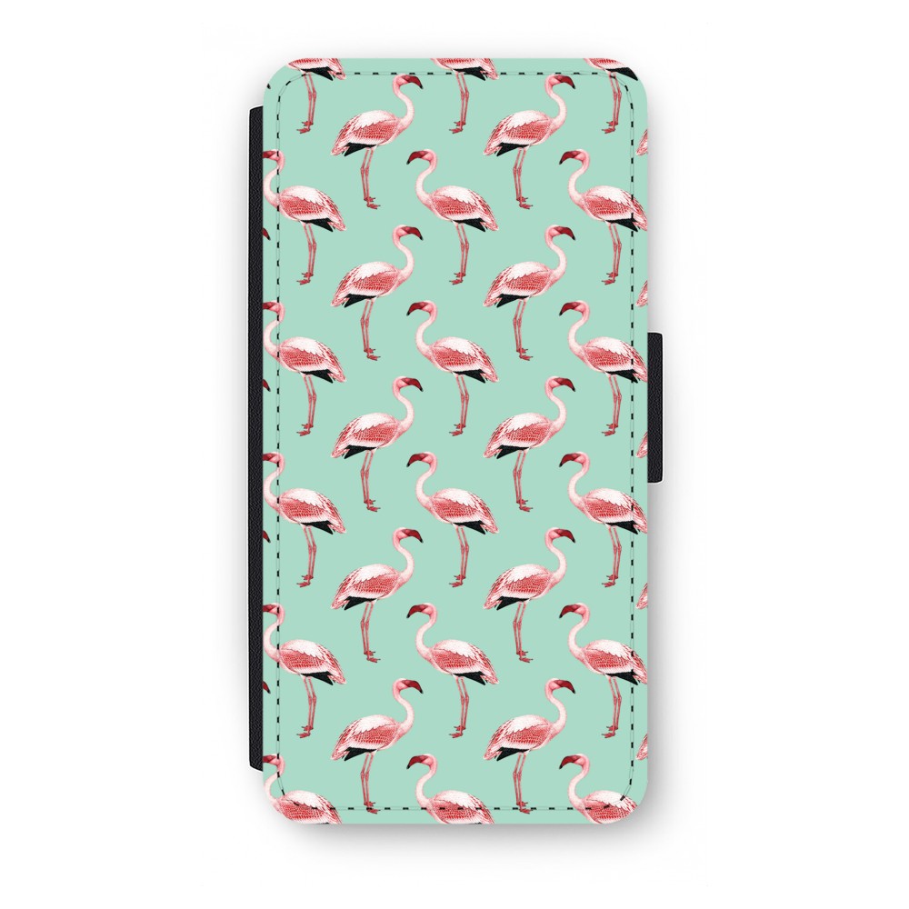 Samsung Galaxy S9 Plus Flip Hoesje Flamingoprint Groen samsung kopen in de aanbieding