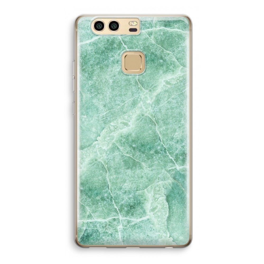 Huawei P9 Transparant Hoesje Soft Groen Marmer huawei kopen in de aanbieding