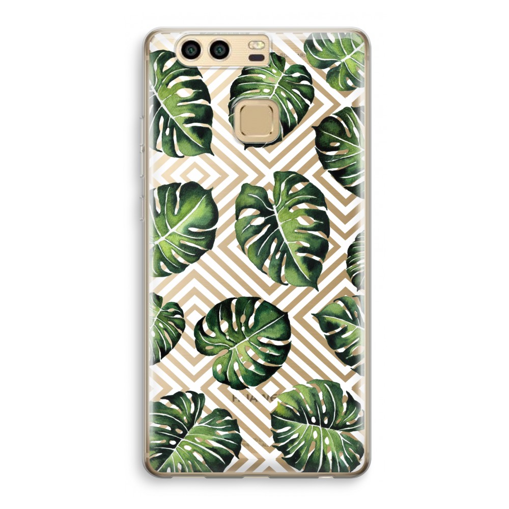 Huawei P9 Transparant Hoesje Soft Geometrische Jungle huawei kopen in de aanbieding