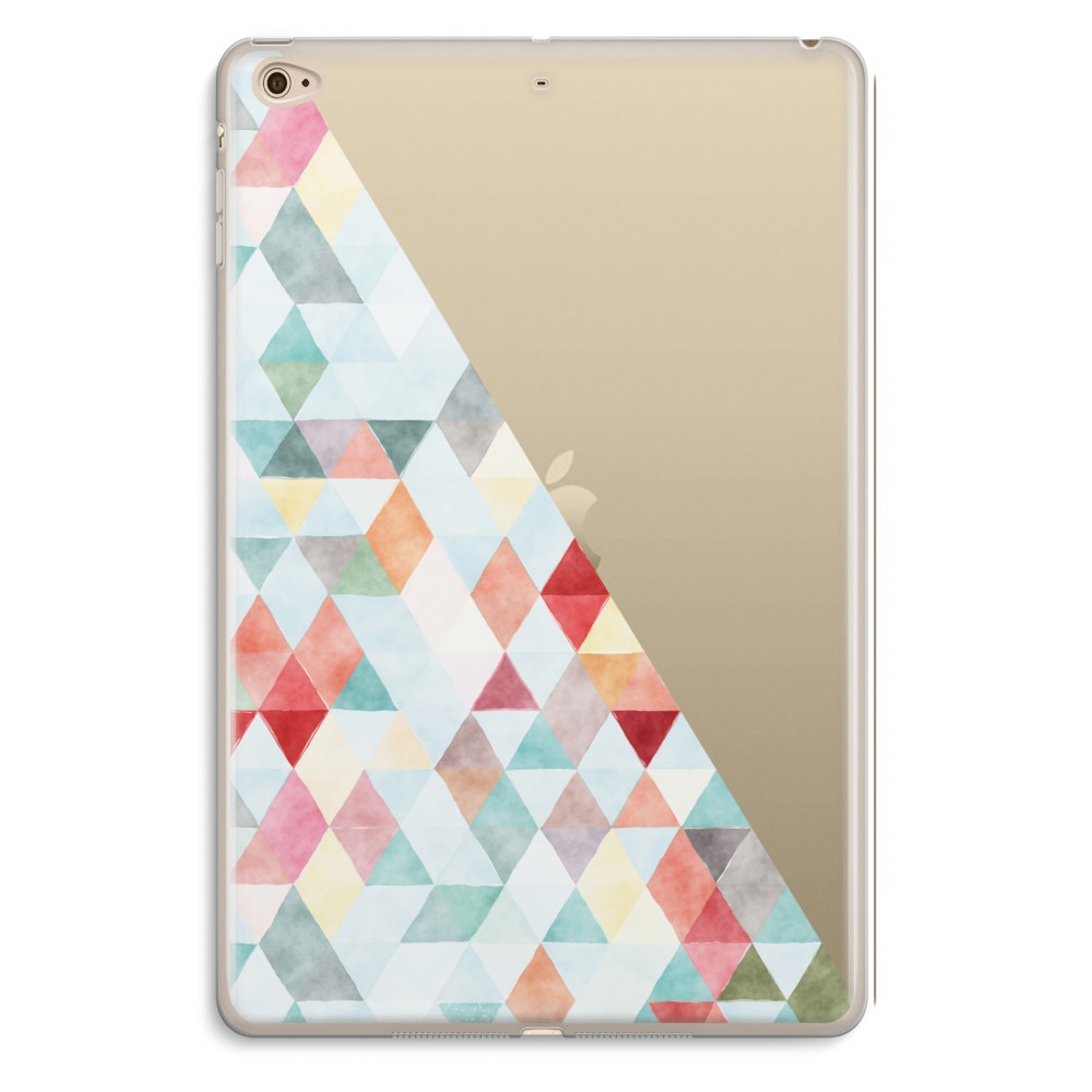 Apple Ipad Mini 4 Transparant Hoesje Soft Gekleurde Driehoekjes Pastel apple kopen in de aanbieding