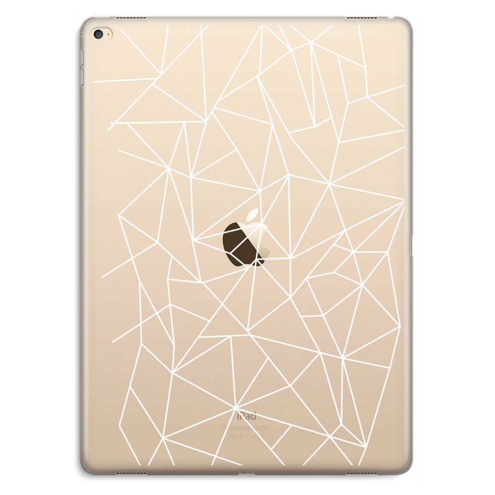 Apple Ipad Pro 129 Inch Transparant Hoesje Soft Geometrische Lijnen Wit apple kopen in de aanbieding