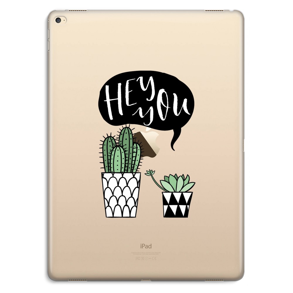Apple Ipad Pro 129 Inch Transparant Hoesje Soft Hey You Cactus apple kopen in de aanbieding