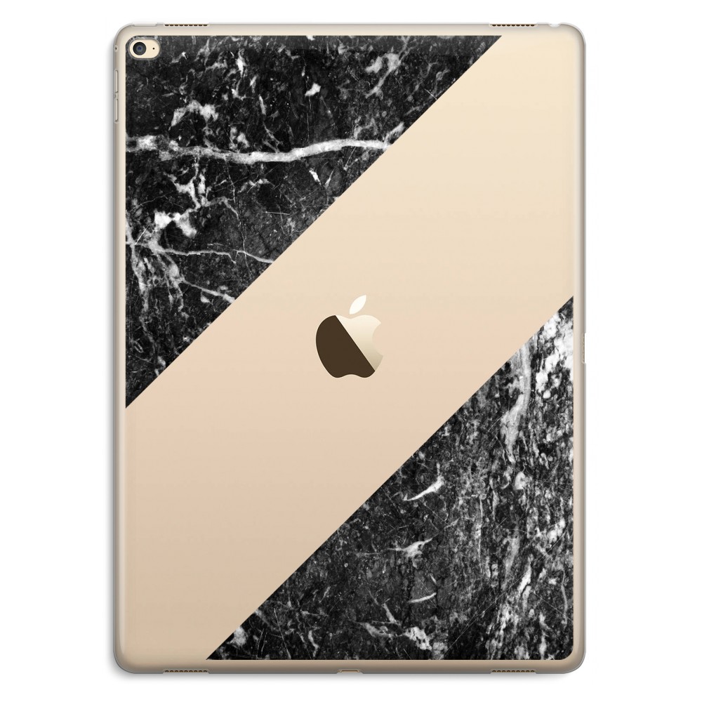 Apple Ipad Pro 129 Inch Transparant Hoesje Soft Zwart Marmer apple kopen in de aanbieding
