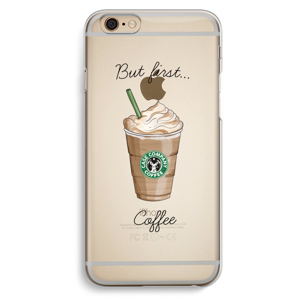 Apple Iphone 6 6S Transparant Hoesje Soft But First Coffee apple kopen in de aanbieding