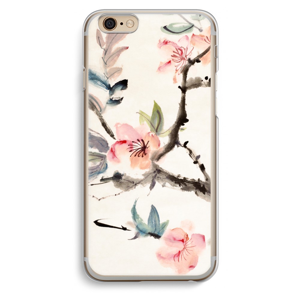 Apple Iphone 6 6S Transparant Hoesje Soft Japanse Bloemen apple kopen in de aanbieding