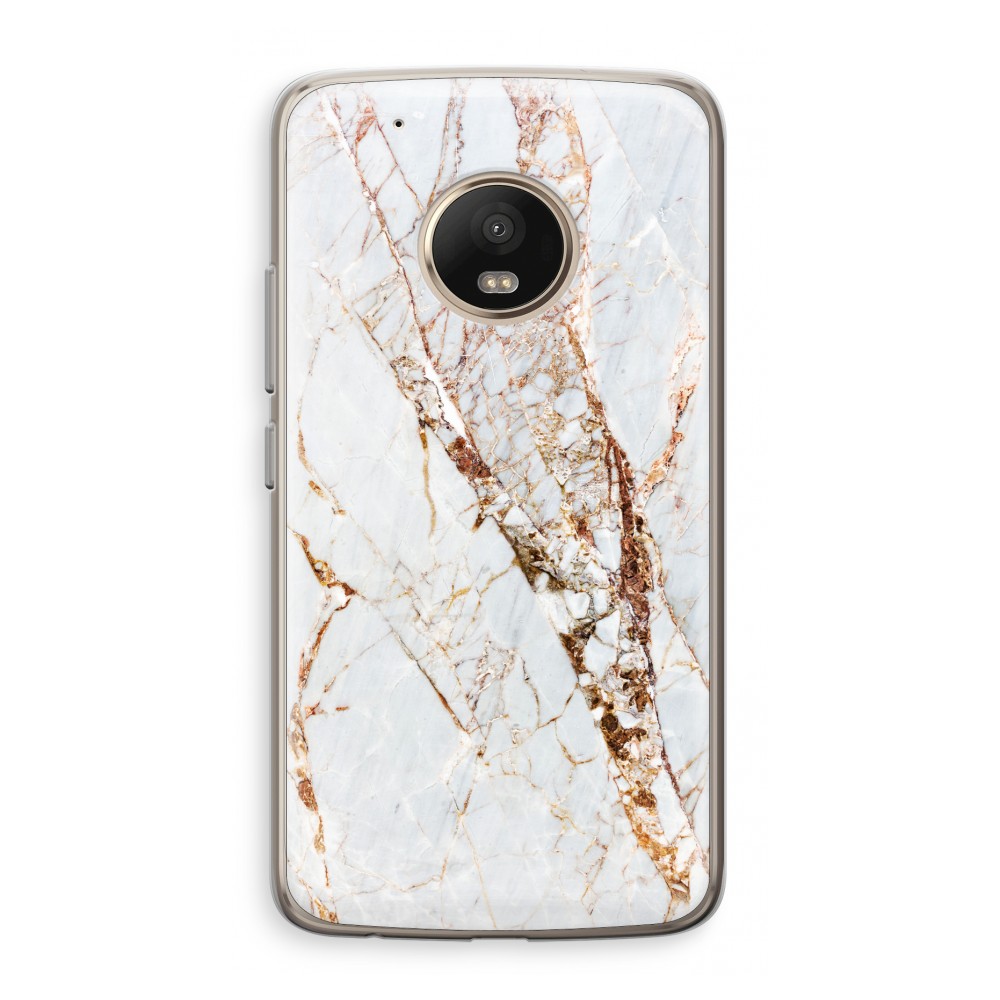 Motorola Moto G5 Plus Transparant Hoesje Soft Goud Marmer motorola kopen in de aanbieding