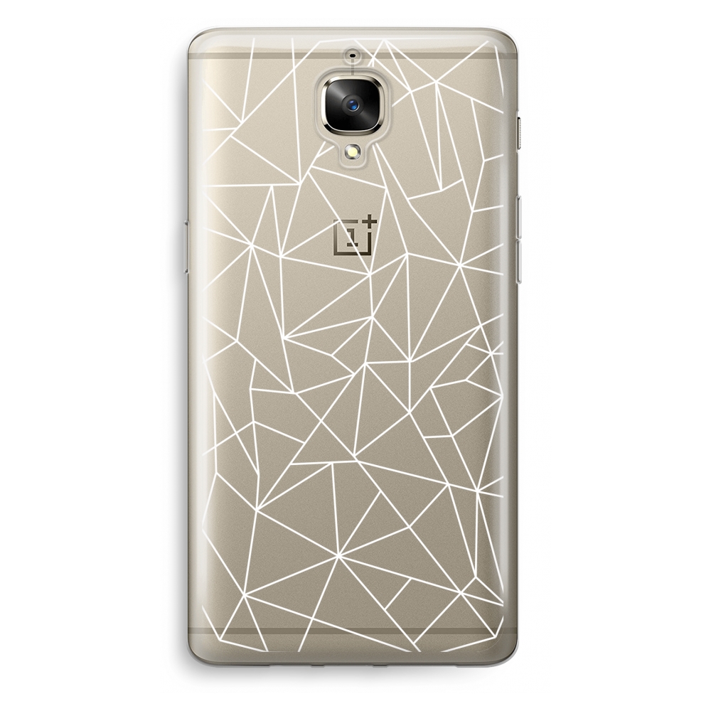 Oneplus 3 Transparant Hoesje Soft Geometrische Lijnen Wit oneplus kopen in de aanbieding
