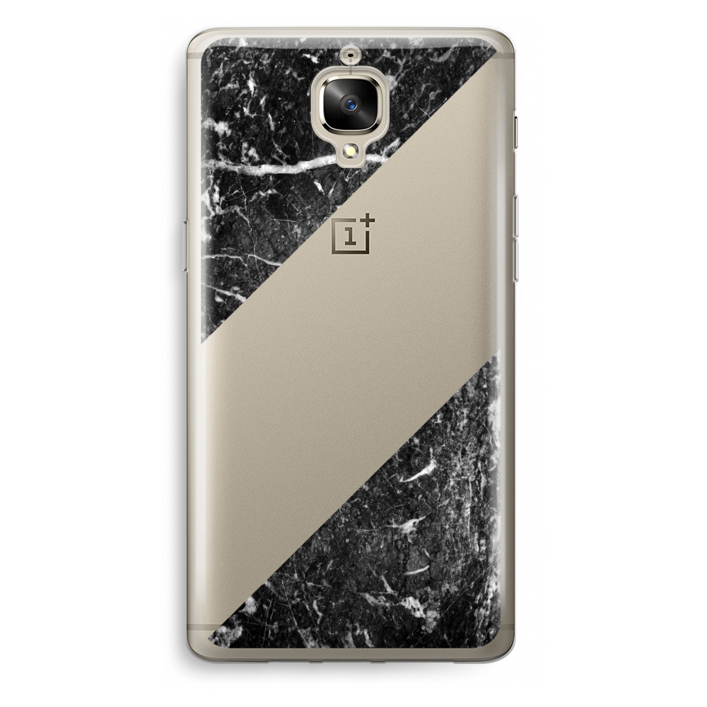 Oneplus 3 Transparant Hoesje Soft Zwart Marmer oneplus kopen in de aanbieding