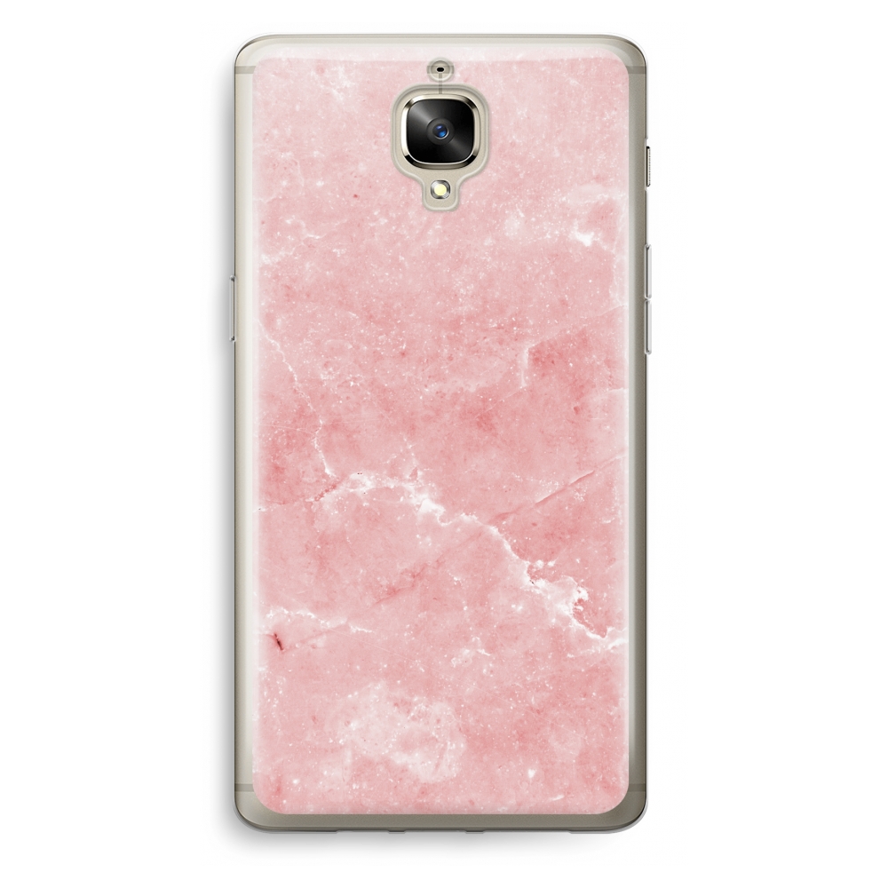Oneplus 3T Transparant Hoesje Soft Roze Marmer oneplus kopen in de aanbieding