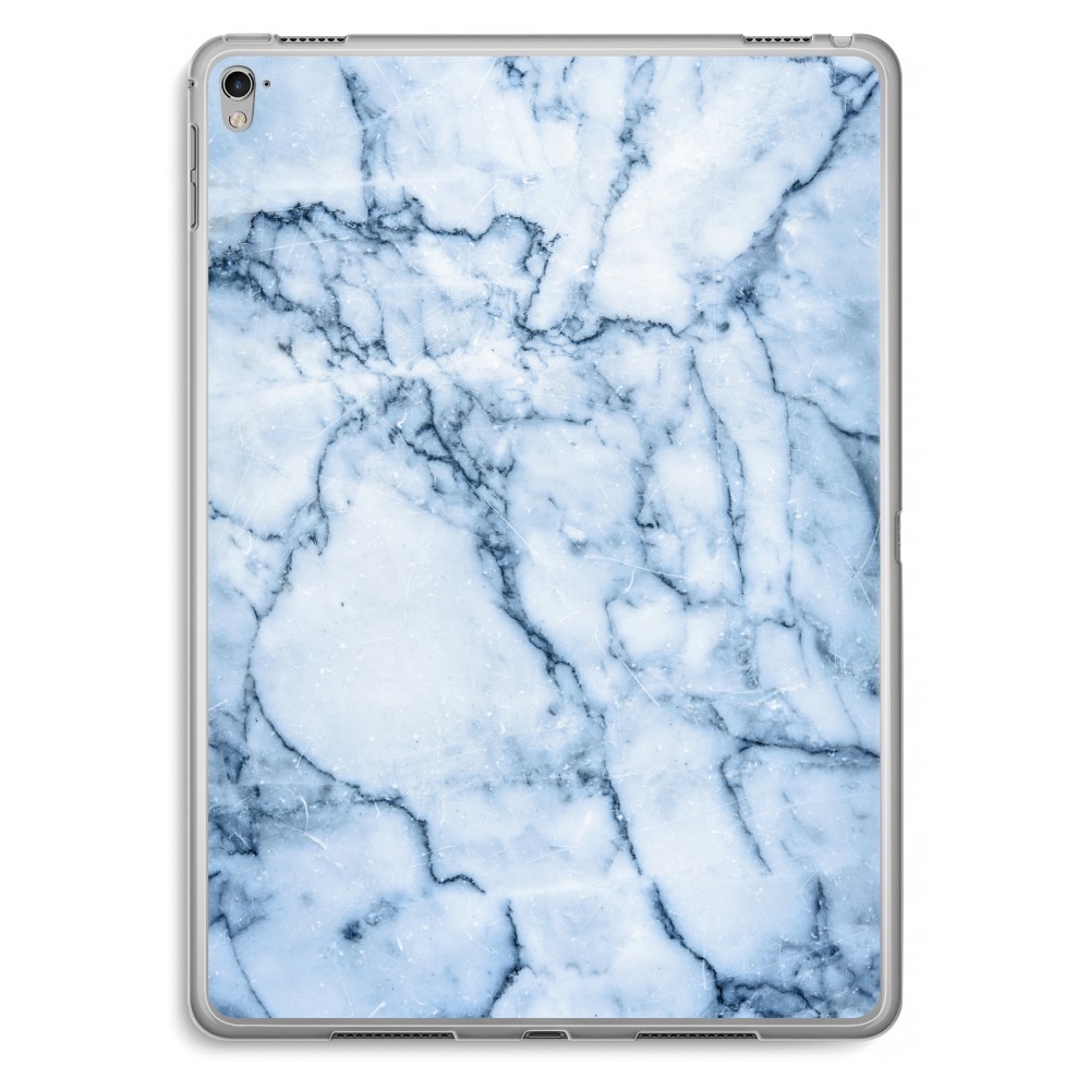 Apple Ipad Pro 97 Inch Transparant Hoesje Soft Blauw Marmer apple kopen in de aanbieding