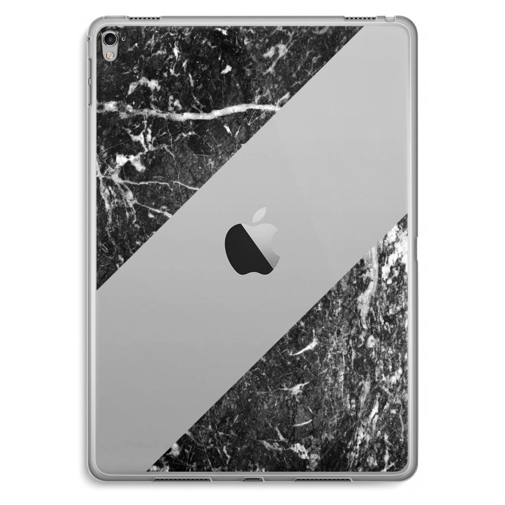 Apple Ipad Pro 97 Inch Transparant Hoesje Soft Zwart Marmer apple kopen in de aanbieding