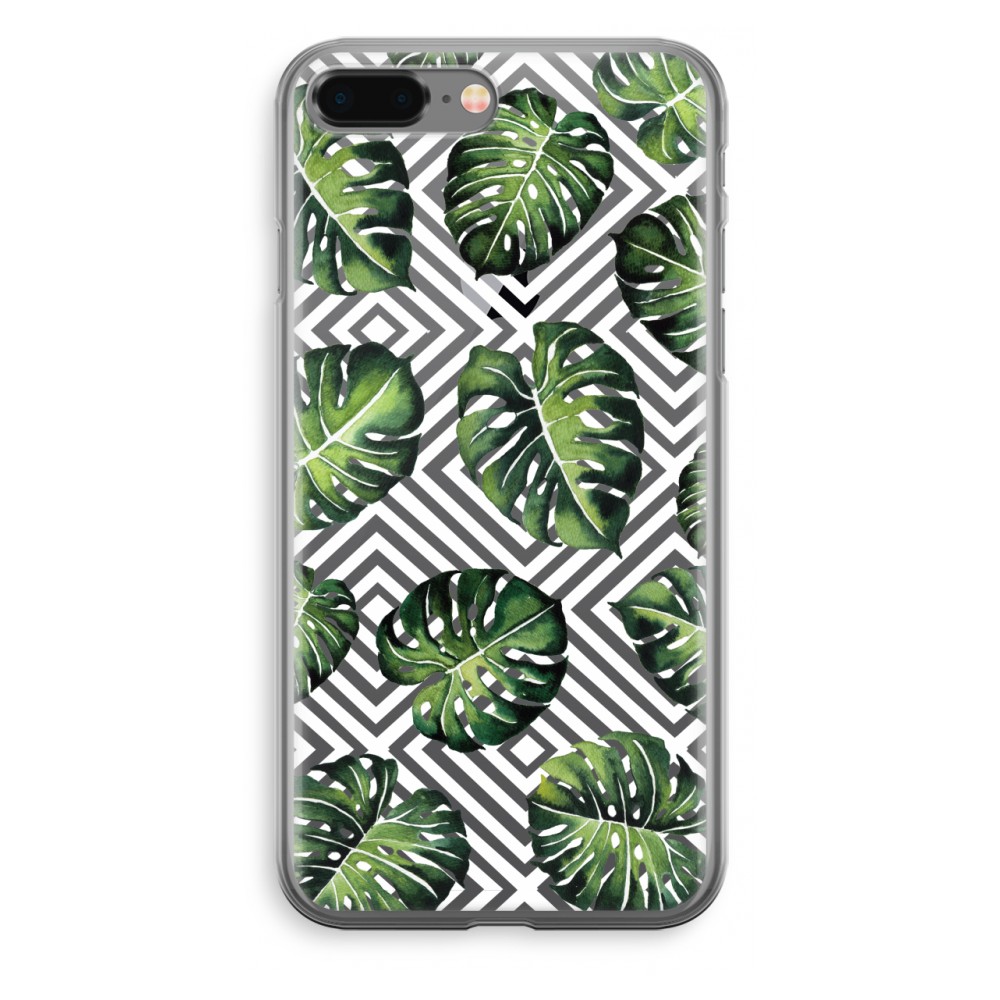 Apple Iphone 8 Plus Transparant Hoesje Soft Geometrische Jungle apple kopen in de aanbieding Apple Iphone 8 Plus Transparant Hoesje Soft Geometrische Jungle apple kopen in de aanbieding