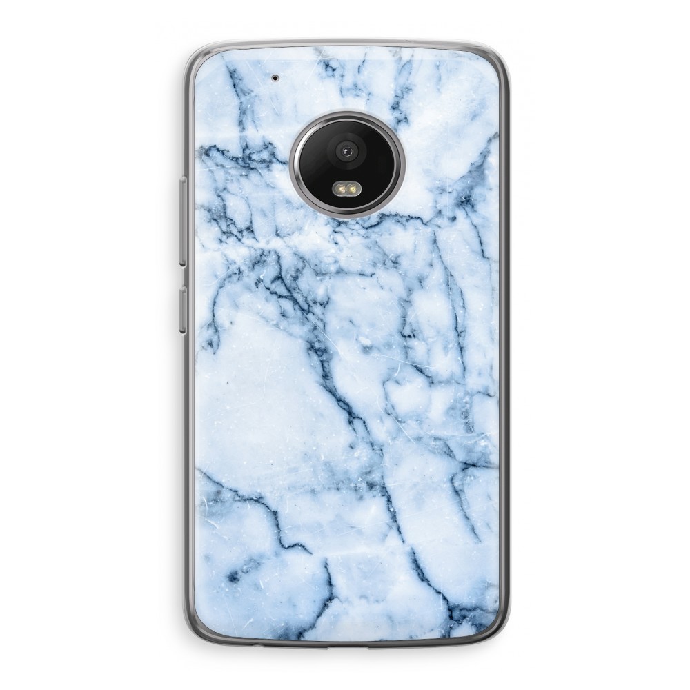 Motorola Moto G5 Transparant Hoesje Soft Blauw Marmer motorola kopen in de aanbieding