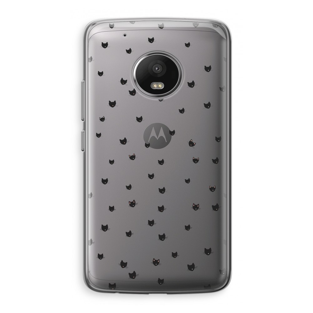 Motorola Moto G5 Transparant Hoesje Soft Kleine Kattenkopjes motorola kopen in de aanbieding