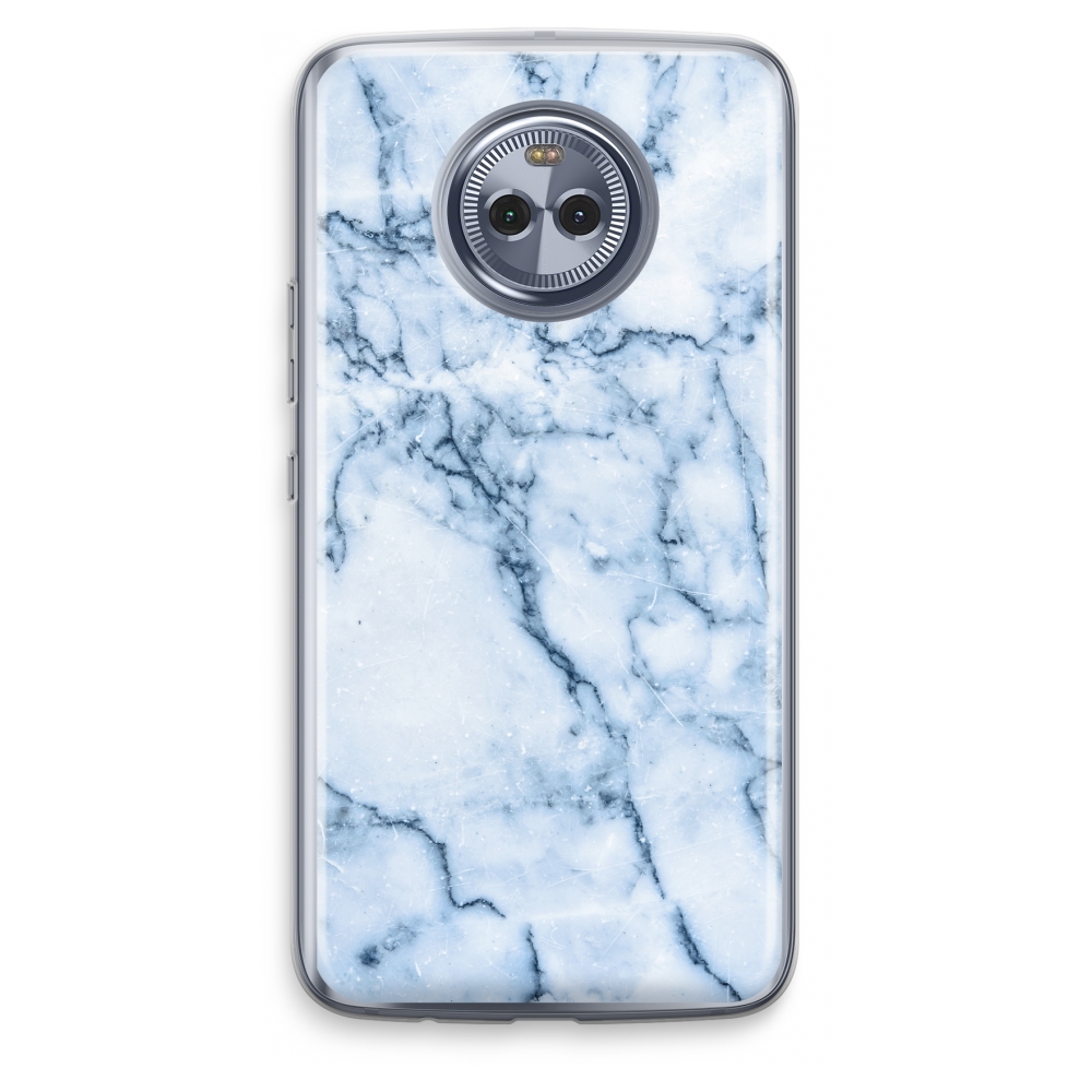 Motorola Moto X4 Transparant Hoesje Soft Blauw Marmer motorola kopen in de aanbieding