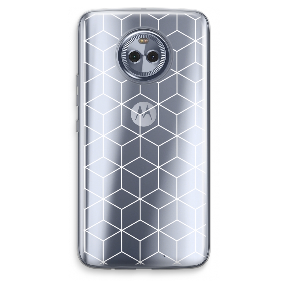 Motorola Moto X4 Transparant Hoesje Soft Zwart Witte Kubussen motorola kopen in de aanbieding Motorola Moto X4 Transparant Hoesje Soft Zwart Witte Kubussen motorola kopen in de aanbieding