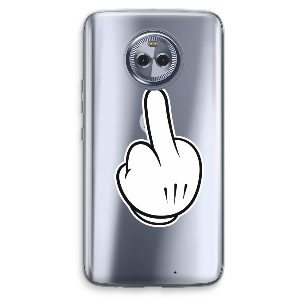 Motorola Moto X4 Transparant Hoesje Soft Middle Finger Black motorola kopen in de aanbieding