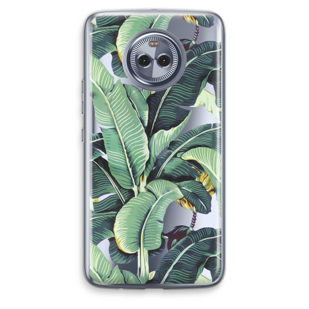 Motorola Moto X4 Transparant Hoesje Soft Bananenbladeren motorola kopen in de aanbieding