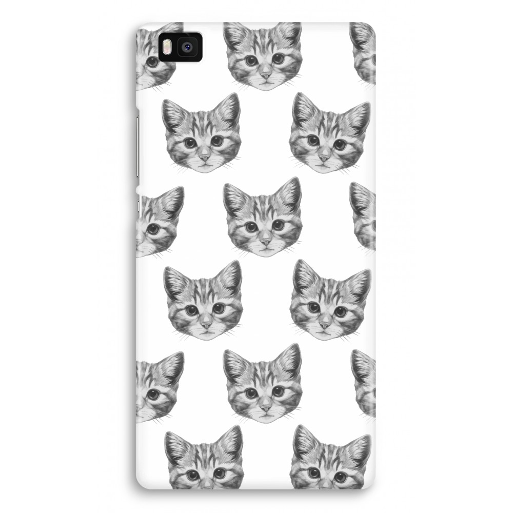 Huawei Ascend P8 Lite 2015 2016 Volledig Geprint Hoesje Hard Kitten huawei kopen in de aanbieding