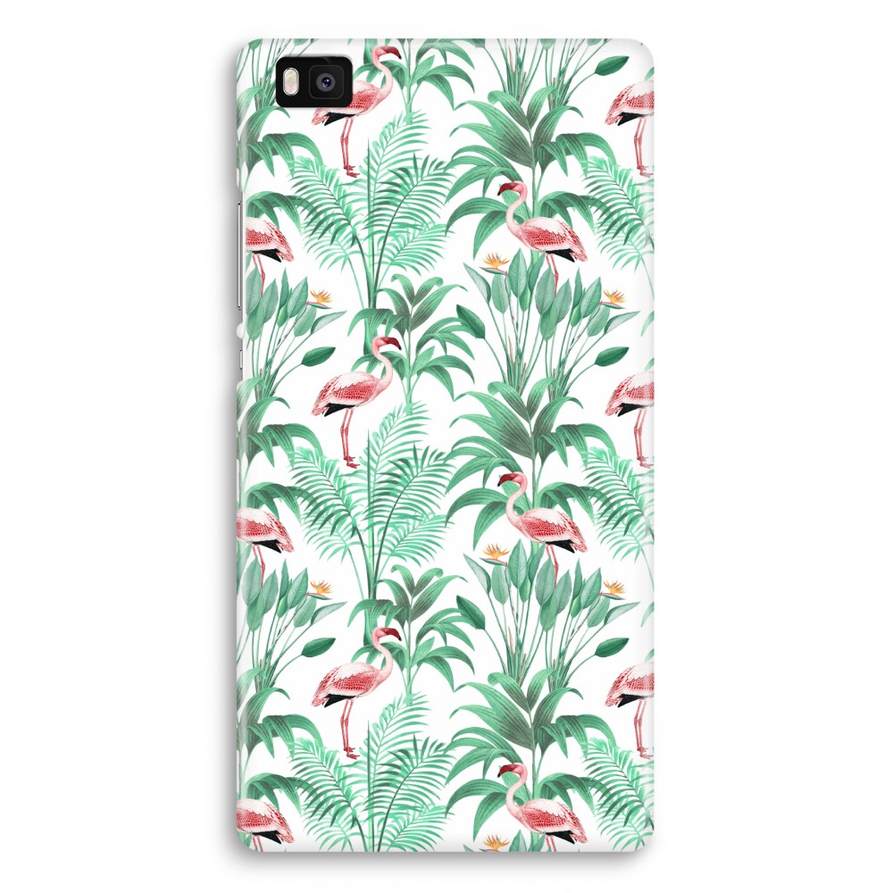 Huawei Ascend P8 Lite 2015 2016 Volledig Geprint Hoesje Hard Flamingo Bladeren huawei kopen in de aanbieding