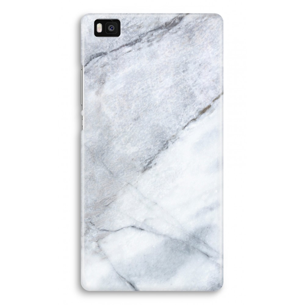 Huawei Ascend P8 Lite 2015 2016 Volledig Geprint Hoesje Hard Witte Marmer huawei kopen in de aanbieding