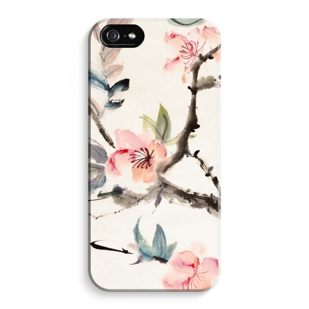 Apple Iphone 5 5S Se Volledig Geprint Hoesje Hard Glossy Japanse Bloemen apple kopen in de aanbieding