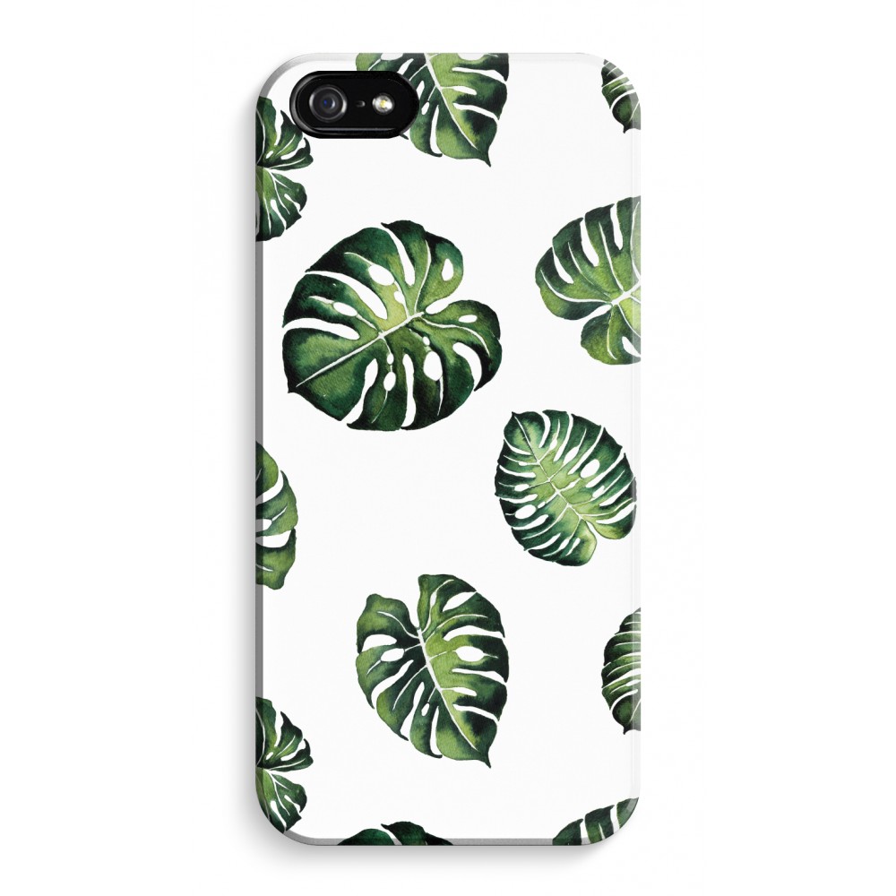 Apple Iphone 5 5S Se Volledig Geprint Hoesje Hard Glossy Tropische Bladeren apple kopen in de aanbieding