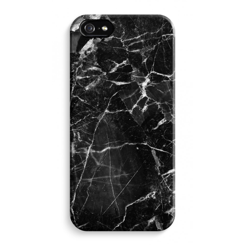 Apple Iphone 5 5S Se Volledig Geprint Hoesje Hard Glossy Zwart Marmer 2 apple kopen in de aanbieding