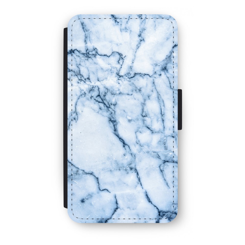 Apple Iphone 44S Flip Hoesje Blauw Marmer apple kopen in de aanbieding