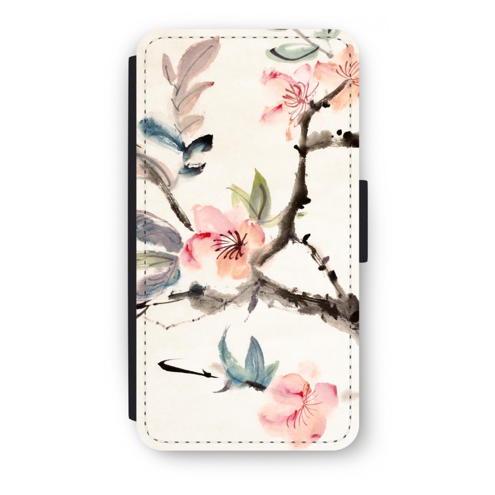 Apple Iphone 44S Flip Hoesje Japanse Bloemen apple kopen in de aanbieding