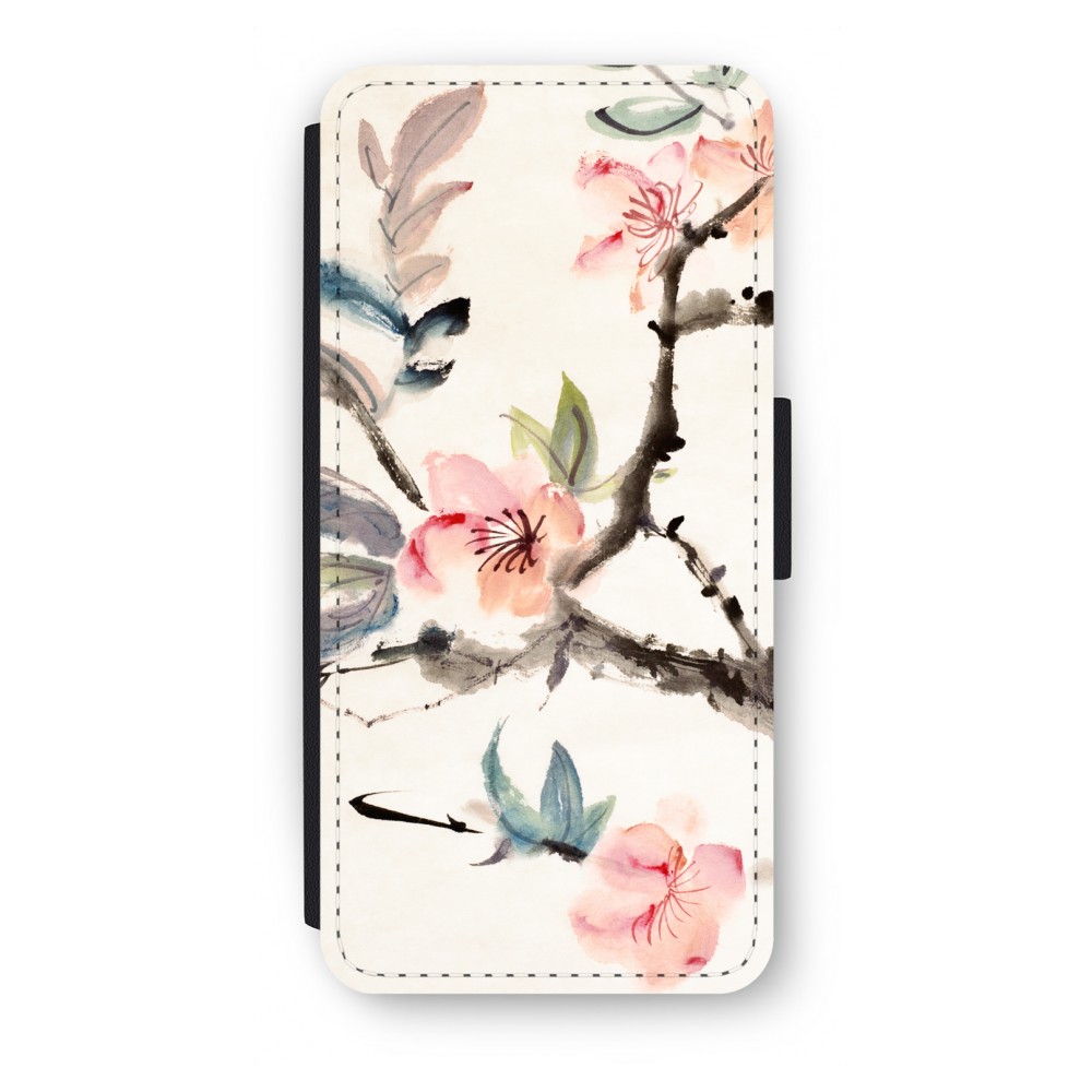 Apple Iphone 5C Flip Hoesje Japanse Bloemen apple kopen in de aanbieding